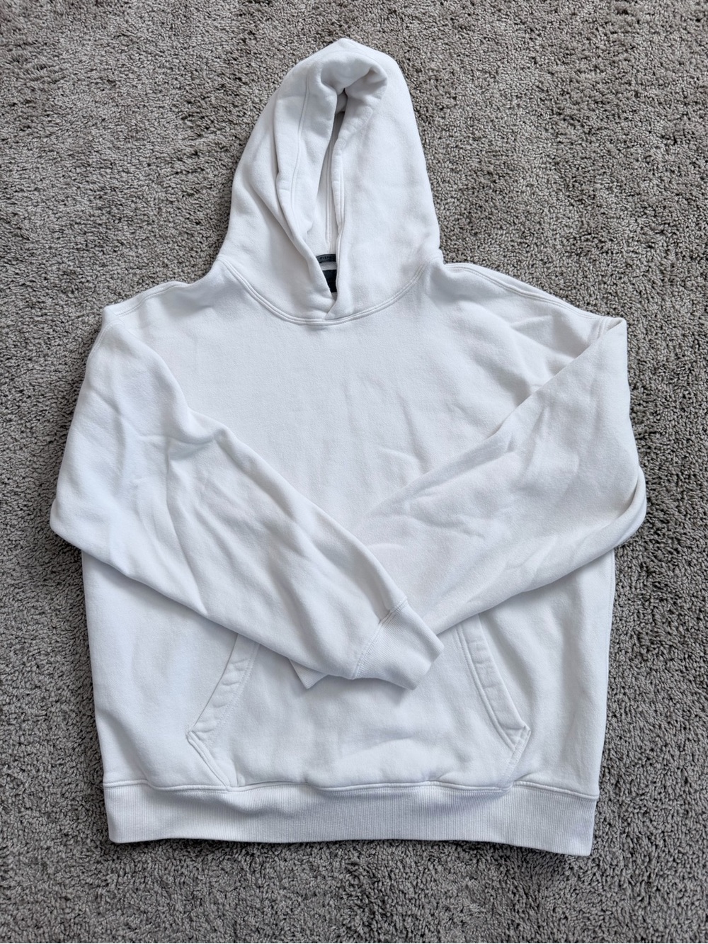 Abercrombie & Fitch Men's Off-White Pullover Hoodie Sweatshirt
